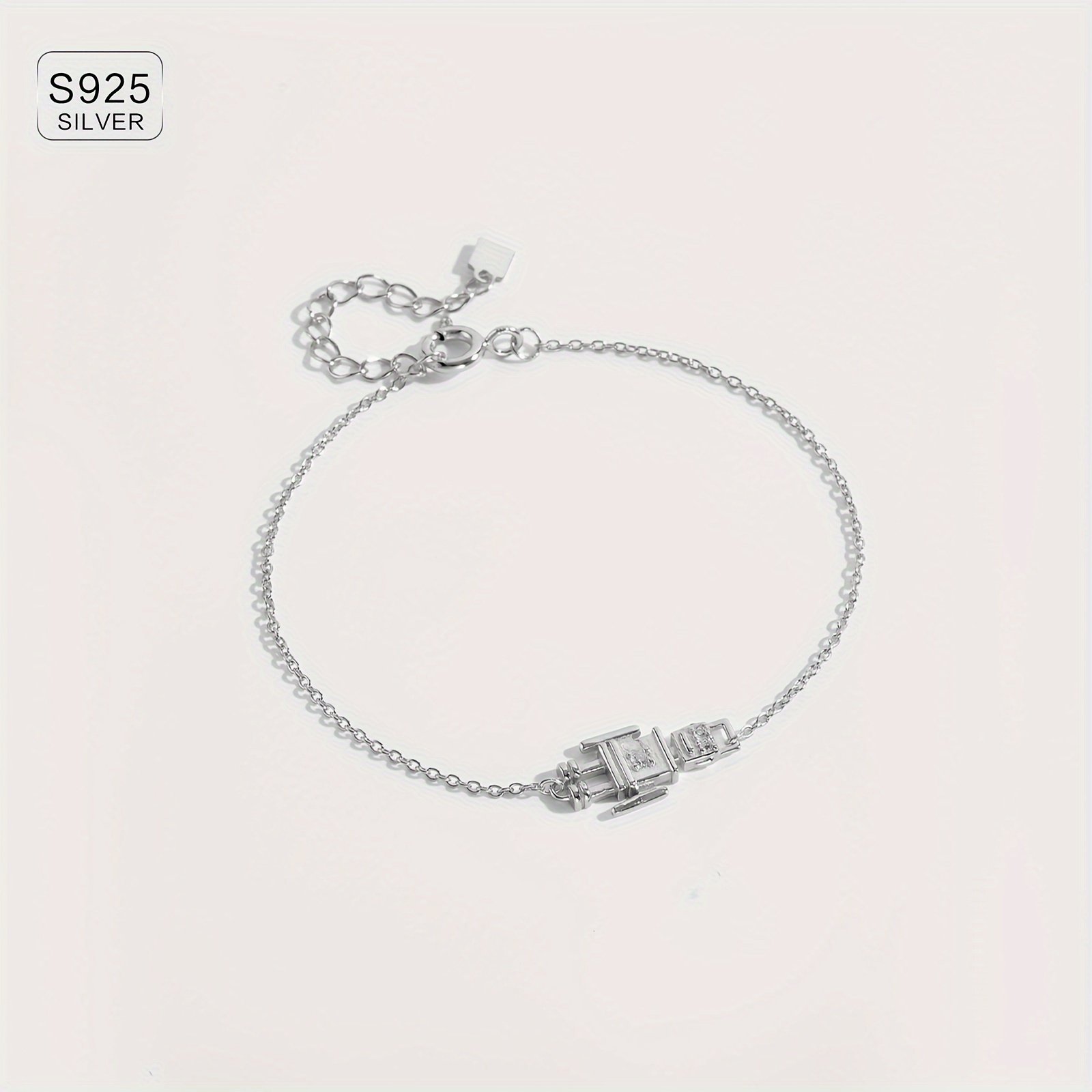 925 Silver Robot Bracelet with Zirconia, for Girlfriend